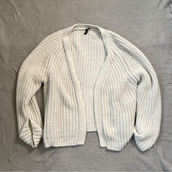 Chunky Knit Beige Long Sleeve Cardigan - Picture 11 of 16